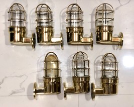 Wall Mount Nautical Vintage Style Bulkhead Passage Way Brass New Light 7 Pcs - £752.71 GBP