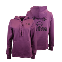 Harley-Davidson Women&#39;s Hoodie Wood Violet Rebellious Laced Pullover (S06) - £41.51 GBP