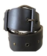 Donald Pliner Belt Expresso Leather Metal Studs 2&quot; Wide Adjustable New N... - $103.94 CAD