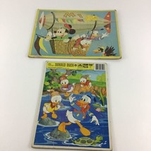 Disney Frame Tray Puzzle Lot Donald Mickey Mouse Huey Dewey Louie Vintag... - $21.73