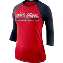 Ole Miss Rebels Womens Nike Static Graphic Raglan 3/4-Sleeve T-Shirt - M... - €19,23 EUR