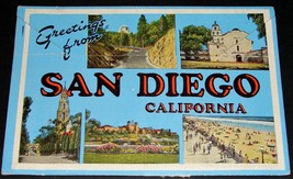 1940&#39;s San Diego California Antique Souvenir Postcard Folder E.C. Kropp 6&quot;x4.25 - £11.72 GBP