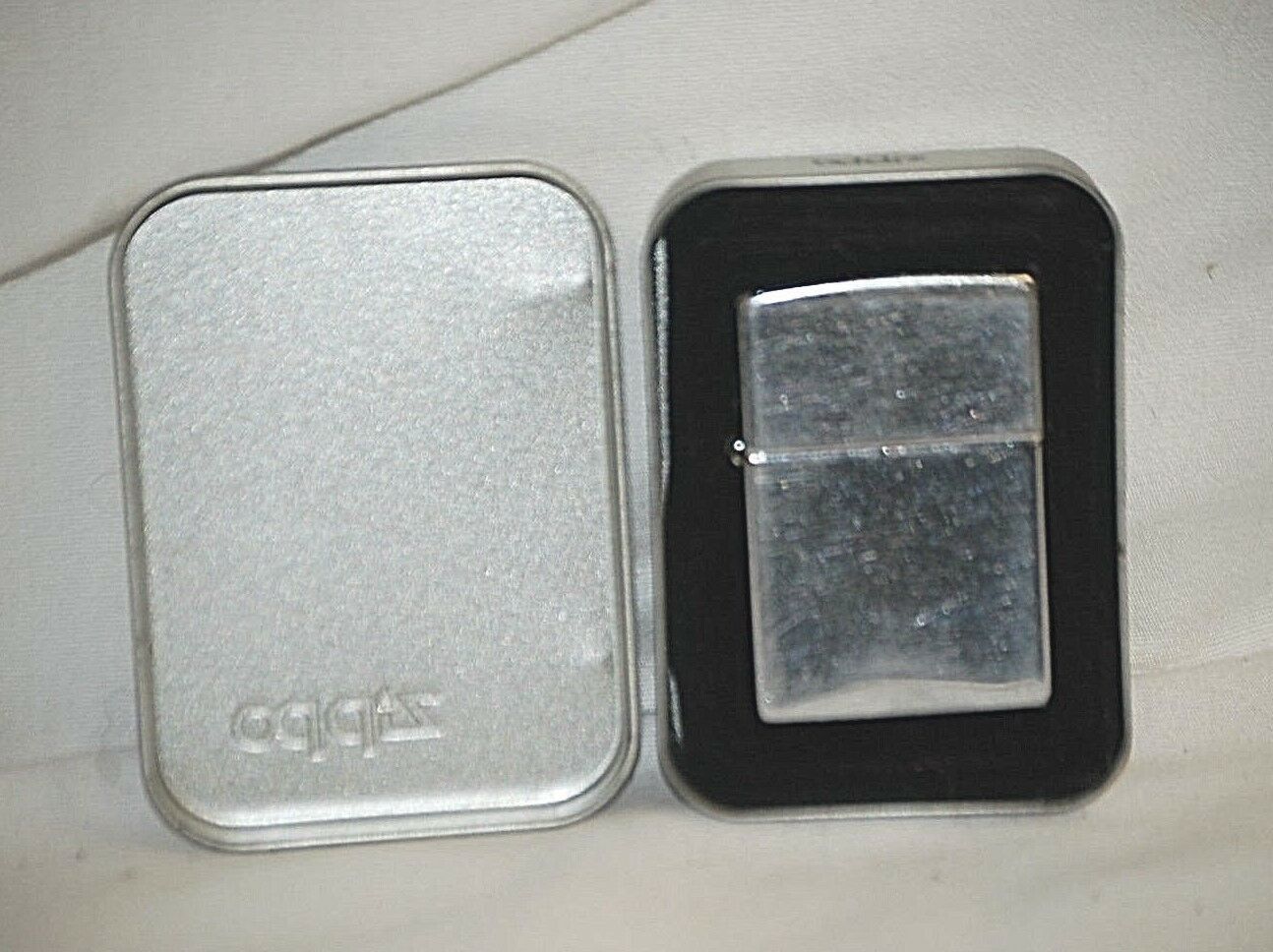 Vintage Zippo Lighter w Case Tin Box Holder Lighter Sparks Tobacciana USA - $29.69