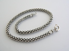 Lagos Caviar Silver Multi Bead Link Necklace Pendant Hook Chain Heavy Gift Love - £842.29 GBP