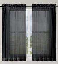 No. 918 ~ Lichtenberg ~ Single Curtain Panel ~ 59&quot; x 63&quot; ~ BLACK ~ Polyester - £17.64 GBP