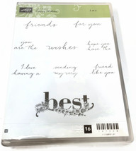 Stampin Up Happy best Wishes Rubber Mount Stamp Set- 9pc - £2.24 GBP