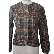 Multicolor Tweed Jacket Blazer Size 6 - £27.61 GBP