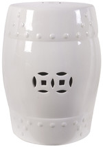 18&quot; Ceramic Garden Stool White - £110.52 GBP