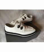 Alexander McQueen ivory Two-tone Leather Lace-up Creeper Shoes  sz 41 c - $792.06 CAD