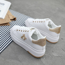 New Women Casual Shoes Woman Sneakers Fashion Breathable PU Leather Platform Whi - £37.78 GBP
