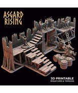 3D Printed Asgard Rising Fortified Village - Large Palisade Set 28mm - 32mm - $202.53 MXN+