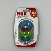 Nuk Orthodontic Pacifier 0-6 Months BPA Free Blue Green 2 Pacifiers Late... - $19.34