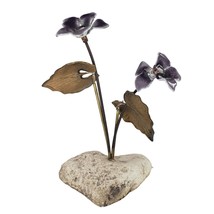 Bovano Metal Flower Enamel Copper Rock Cheshire Connecticut Purple - £30.29 GBP