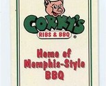 Corky&#39;s Ribs &amp; BBQ Menu Peters Blvd &amp; Kingston Pike Memphis Tennessee 19... - $17.82