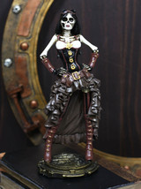 Ebros Steampunk Skeleton Costume Lady Figurine 7.5&quot; H Skeleton Detective - £28.20 GBP