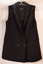 Banana Republic Womens Double-Breasted Long Vest Black 0 - £38.66 GBP