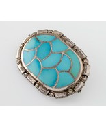 Sleeping Beauty Turquoise Pendant/Pin Hand Signed By Carmichael Haloo - $269.80 CAD