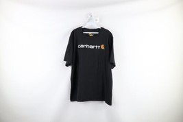Vintage Carhartt Mens XL Faded Spell Out Big Logo Short Sleeve T-Shirt Black - £27.09 GBP