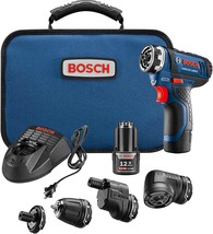 Bosch Gsr12V-140Fcb22 12V Drill/Driver 5-In-1 Flexiclick System - Torque, - £168.81 GBP