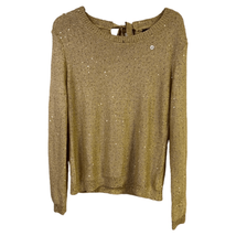 A.N.A A New Approach Womens Gold Long-Sleeve Back-Tie Sweater Medium - £20.06 GBP