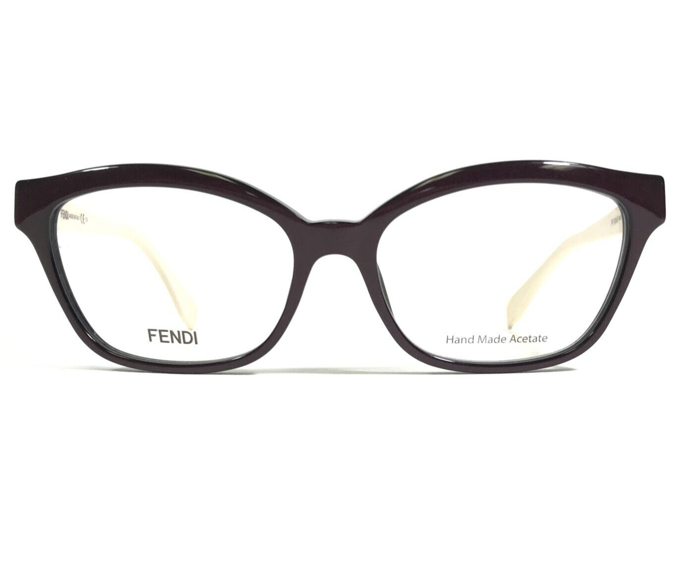 Primary image for Fendi Eyeglasses Frames FF 0046 MGX Ivory Purple Glitter Cat Eye 54-16-140