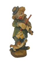 Anri Ferrandiz Italy Hand Carved Figurine wood Vtg Signed RARE Clown Violin Cat - £54.45 GBP