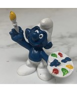 Vtg 1978 Smurfs Painter Artist Smurf With Paint Palette Schleich PVC Figure - $12.41 CAD