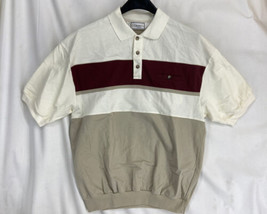 Vintage Classics By Palmland Men’s Banded Waist Polo Shirt Size Large Beige - £18.66 GBP