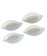 Set of 4 Crate and Barrel White Porcelain Leaf Sauce Dishes 4.5 Length - £19.43 GBP
