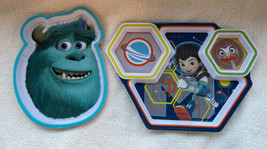 Disney Store Monsters Inc SULLY &amp; MILES of Tomorrowland Melamine Kids Plates (2) - £14.36 GBP