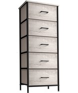 Sorbus Tall Fabric Storage Dresser w 5 Drawers &amp; Steel Frame for Bedroom... - £86.29 GBP