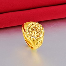 Forever Not Fade 24K Gold Filled Jewelry Ring for Women Men Anillos De Bizuteria - £18.54 GBP