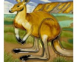 Kangaroo Australia Decorative Ceramic Art Tile w/ Hang &amp; Stand Options - $15.90