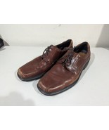 Ecco Mens Brown Leather Lace Up Casual Oxford Shoes Size 47 EUR US 13 - £31.15 GBP