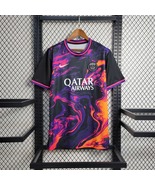 PSG 23/24 FC Colorful Flame Purple Red Training Shirt Soccer Football Ad... - £52.95 GBP
