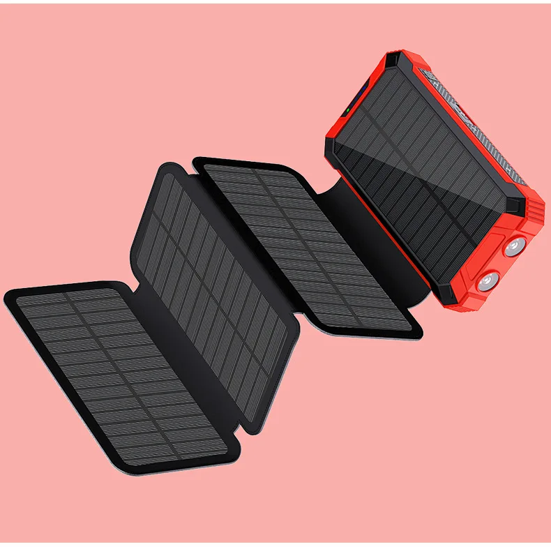 Strong Light LED Flashlight Folding Solar Panel Outdoor Waterproof Recha... - £236.40 GBP