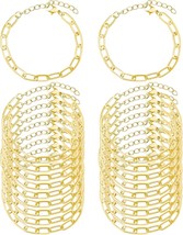 Charm Bracelet Blanks Gold Link Chain Paperclip Bulk Lot Wholesale 20pcs - £16.84 GBP