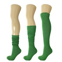 AWS/American Made Cotton Slouch Boot Socks Shoe Size 5 to 10 (Forest Green 3 Pai - £14.16 GBP