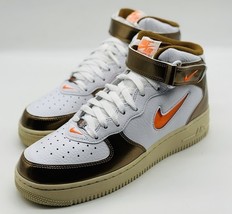 NEW Nike Air Force 1 Mid QS White Orange Ale Brown DH5623-100 Men&#39;s Size... - $89.09