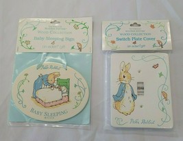 Eden The World of Beatrix Potter Wood Collection Baby Sleeping Sign Switchplate - £23.45 GBP