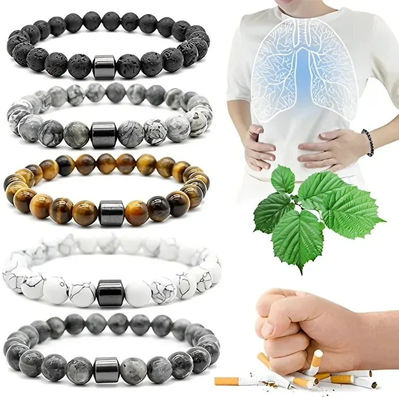Natural Obsidian Stone Bracelet Magnetic Anxiety Relief Healthy Women Men - £10.60 GBP+