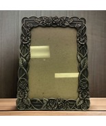 Metal Roses Flower Picture Frame. Glass Cover Pewter 4.5” x 6.5” Valenti... - $447.42 MXN