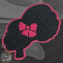 Black and Pink Silhouette Iron On Patch Embroidered Craft Applique - $5.50 CAD