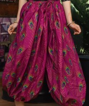 PINK PEACOCK PRINT ATS REN FAIRE GYPSY PANTALOONS - $89.09