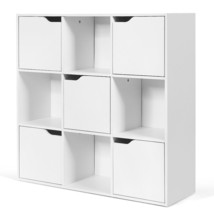 9 Cube Bookcase Side Cabinet Wood Storage Shelves Room Divider Organizer White - £138.28 GBP