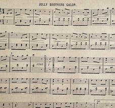 1875 Jolly Brotherd Galop Victorian Sheet Music Reed Organ Melodeon Budi... - £23.59 GBP