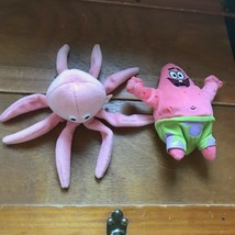 Lot of 2 Small Plush Ty 1993 INKY Pink Octopus &amp; SpongeBob Square Pants PATRICK - £8.21 GBP