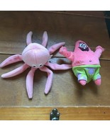 Lot of 2 Small Plush Ty 1993 INKY Pink Octopus &amp; SpongeBob Square Pants ... - £8.28 GBP