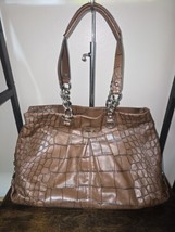 COACH Vintage Tan Crocodile Leather Chain Handles Shoulder Bag - £44.63 GBP