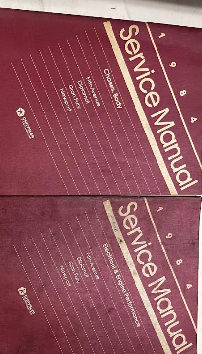 Manuale Di Servizio Set Chrysler Fifth Avenue Diplomat Gran Fury Newport 1984 Item image 2
